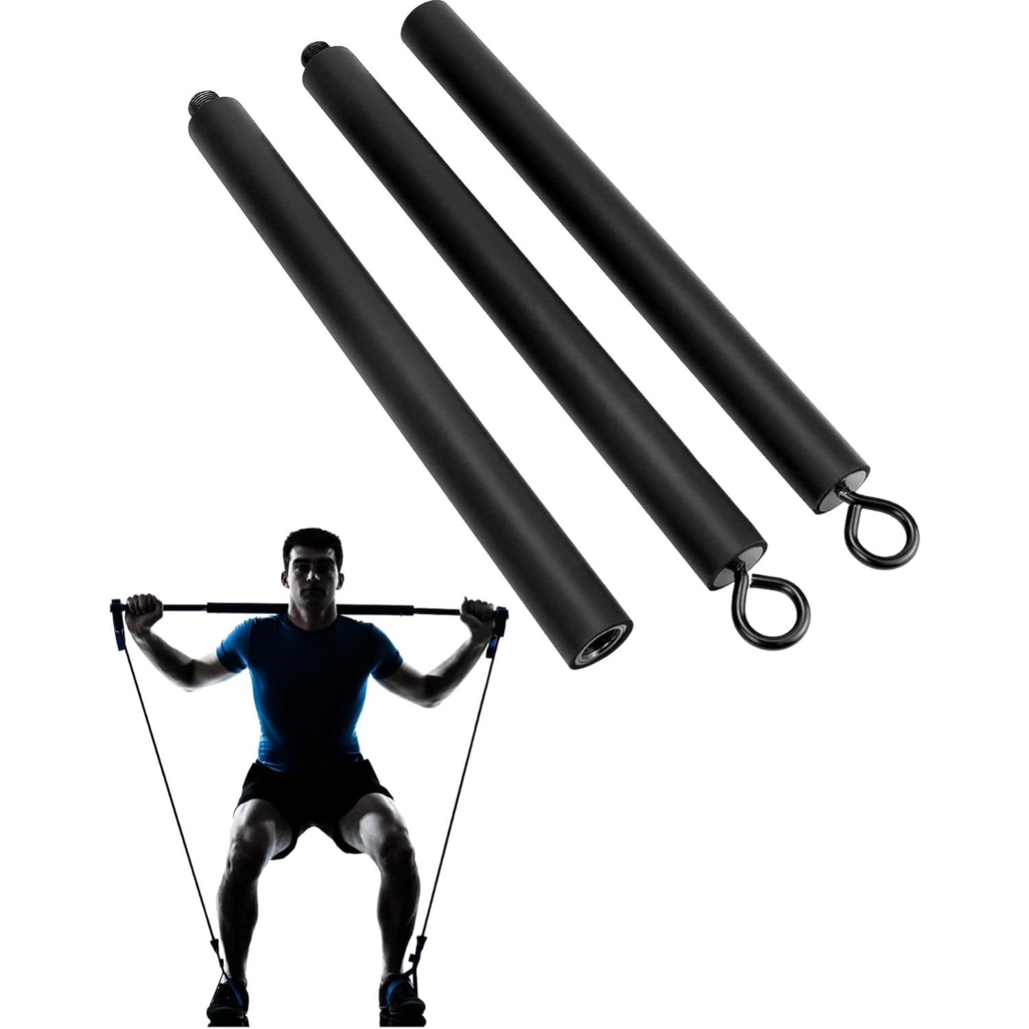 Tragbar Widerstandsbänder Stange Pilates Bar für Zuhause und Fitnessstudio - ...