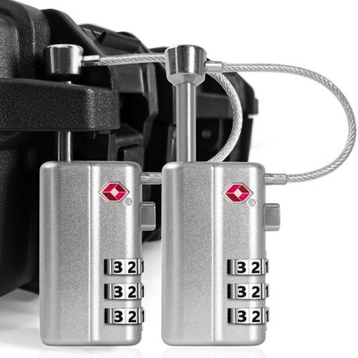 UPGRADED LAFENLIN Gun Case Lock - Adjustable Alloy 2 Pack, Silver - 2 Pack 