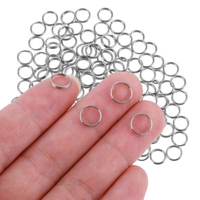 100 Pack 0.31 Inches Mini Jump Rings 8Mm Split Key Rings Stainless Steel Small S