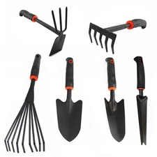 6 Piece Garden Tool Set, Heavy Duty, Non-Slip Rubber Handle, Utility, Gift