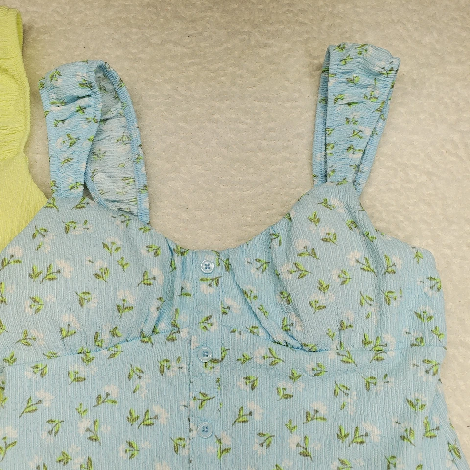 Women's Babydoll Dress XS Blue Yellow Cottagecore Y2K Padded Coquette Lot of 2 - Image 2 of 4