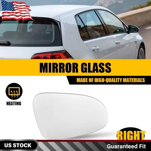 Mirror Glass Passenger Right Side Heated For VW Hand Volkswagen GTI Golf 2010-14