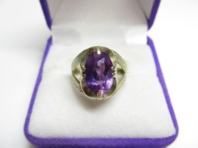 Unique Vintage Soviet SAPPHIRE Ring Estate Sterling Silver 875 Size 6.5 USSR