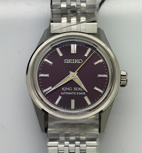 Seiko King Seiko KSK 36.1mm Burgundy Dial Stainless Steel Watch SPB461