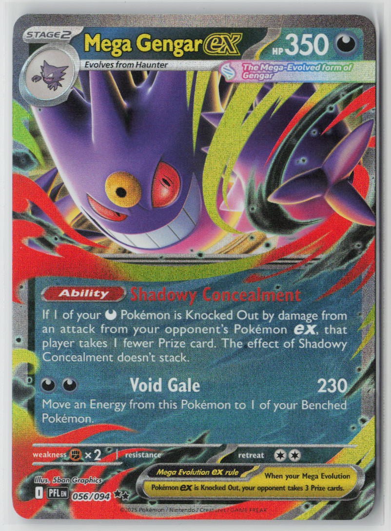 Mega Gengar ex Holo Double Rare ME02: Phantasmal Flames 056/094 NM