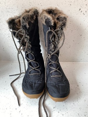 Columbia Minx Mid III schwarze Schnür-Schneestiefel Größe UK 5,5 (S25)