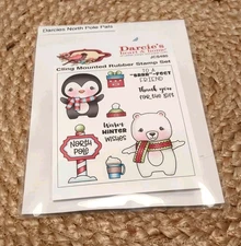 Darcie's North Pole Pals Rubber Stamp Set tin pin embellishments Penguin