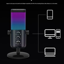 Led Lighting Gaming Condenser Mic High Sensitivity Desktop Design Plugs Play