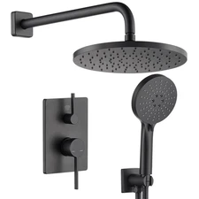 Bathroom Rainfall Shower System Set with 10'' Rain Shower Head, 3-Setting Han...