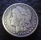 1891-CC Morgan Silver Dollar - Choice Fine F+ details from the Carson City mint