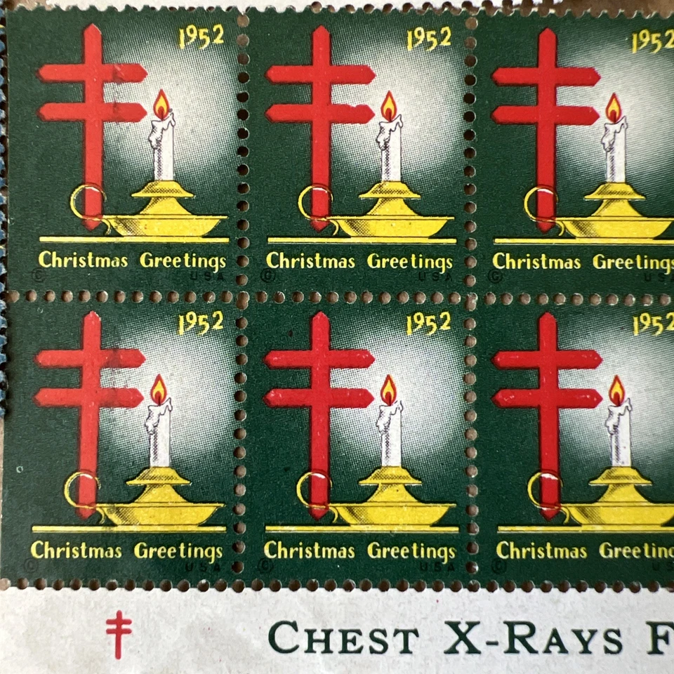 1980 Emily Bissell FDC & Stamp Blocks + Vintage Christmas Seals 1941–72 Lot - Image 3 of 4