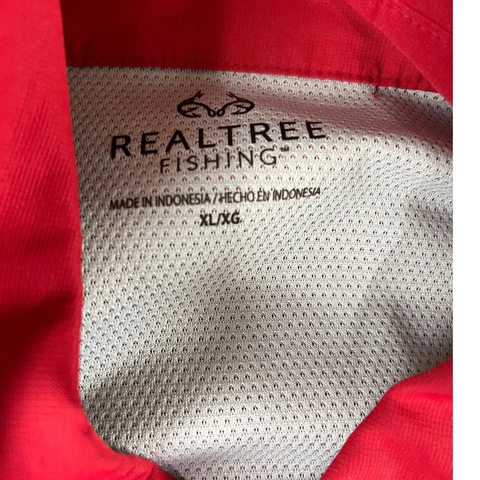 Men’s Realtree Red Short-Sleeve Button-Down Performance Fishing Shirt XL – Good - Image 3 of 4