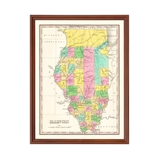 Old Map of Illinois 1826 - Vintage Illinois Art