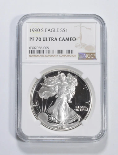 PF70 1990-S PROOF American Silver Eagle $1 NGC PR Ucam *1043
