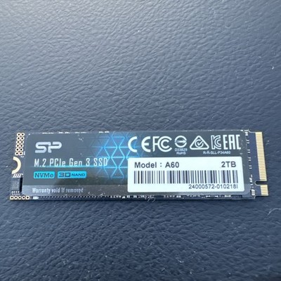 Silicon Power 2TB - NVMe M.2 PCIe Gen3x4 2280 SSD SP002TBP34A60M28 Pre Owned