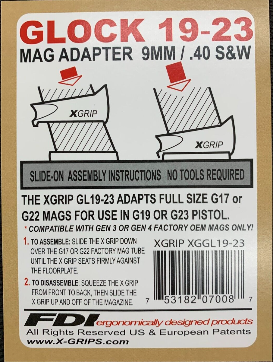 XGRIP GL1923 Magazine Spacer Glock Gun Parts for sale online | eBay