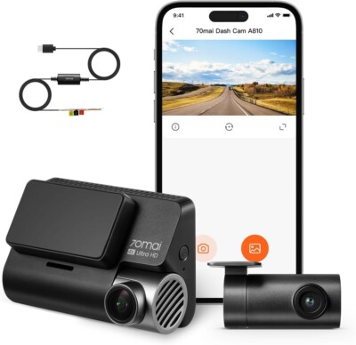 NEW 70mai A810S 4k UHD HDR Dash Cam SET + Rear Cam + 24hrs Monitor