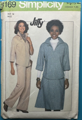 Pullover Top Pants Skirt Jiffy Pattern Simplicity 7981 Sz 14 1977