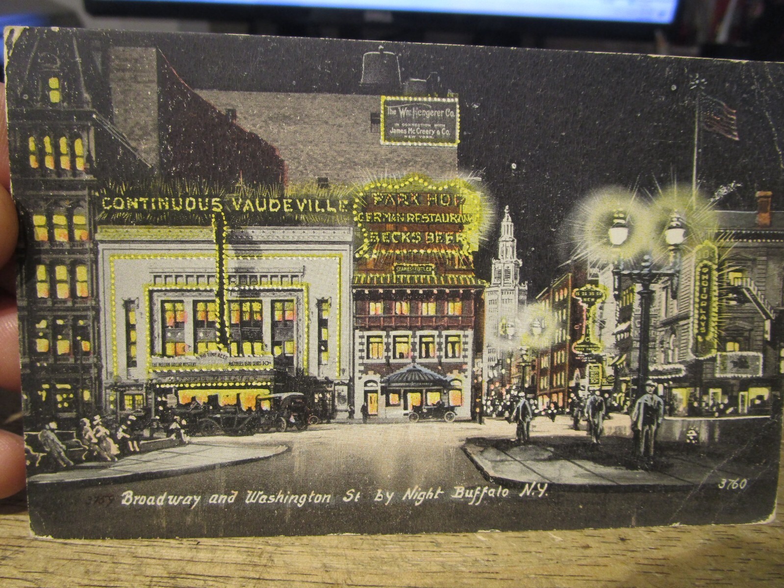 O2 NEW YORK Old Postcard Buffalo Broadway at Washington Vaudeville ...
