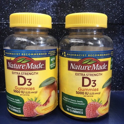 2 Pack Nature Made Extra Strength Vitamin D3 125 mcg (5000 IU) 80