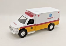 RI Novelty - Pull Back Die-Cast Metal Vehicle - RESCUE AMBULANCE (Yellow)(5 inch