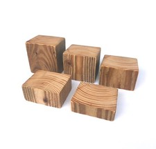 Rustic Wood Blocks 95mm x 75mm x Height Options Reclaimed Timber Plinth Base