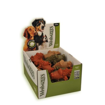 Whimzees Krokodil Größe L | 30 Stck im Display Hundesnack vegetarisch