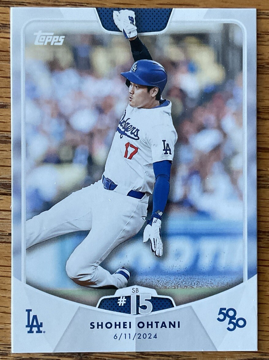 中村 Shohei Ohtani 50/50 Club 2024メモリアル 2024 Topps Shohei Ohtani 50/50 Club Card #30 Stolen Base SB #15 | eBay