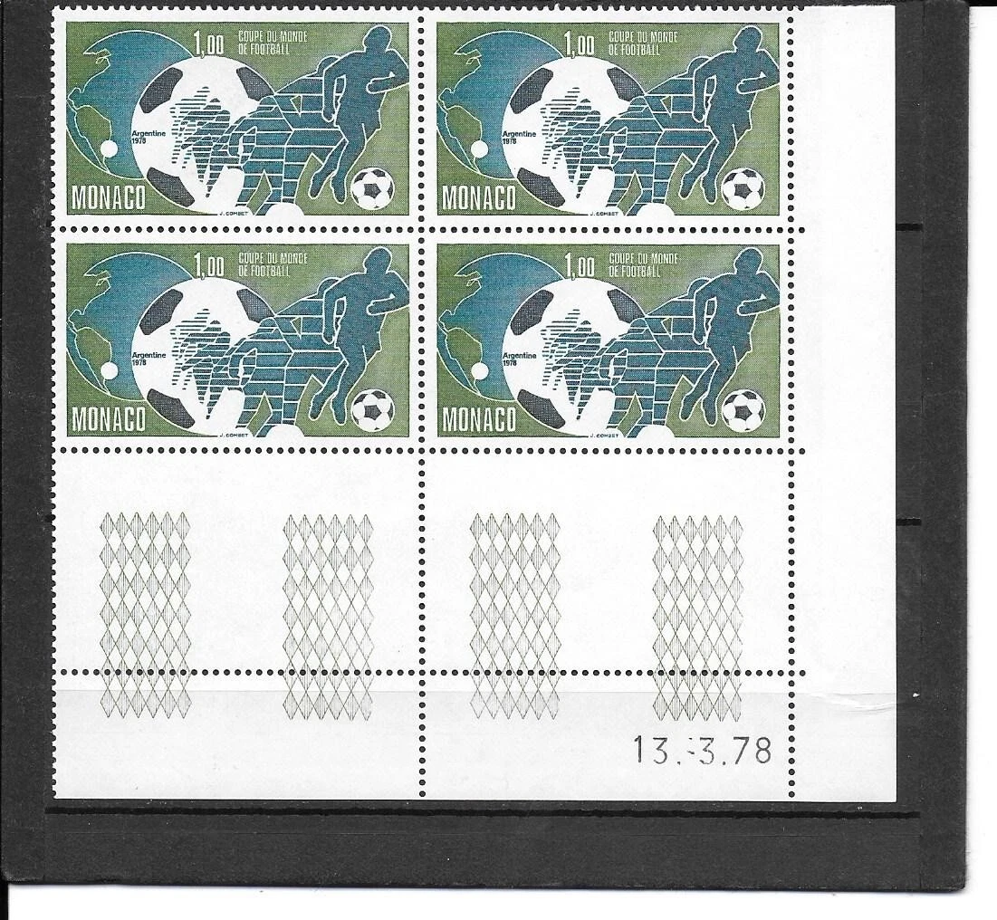 Paire De Timbres Monaco 1978 - Coupe De Football - Imperforés MNH