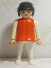 PLAYMOBIL  Lady Vintage Figure  1974 with Red Dress Outfit and Black Hair
