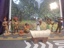 Safari Ltd SETTLERS Lot of 7 Cowboy  Anne Oakley, Wagon ,Pioner Lady And Natives