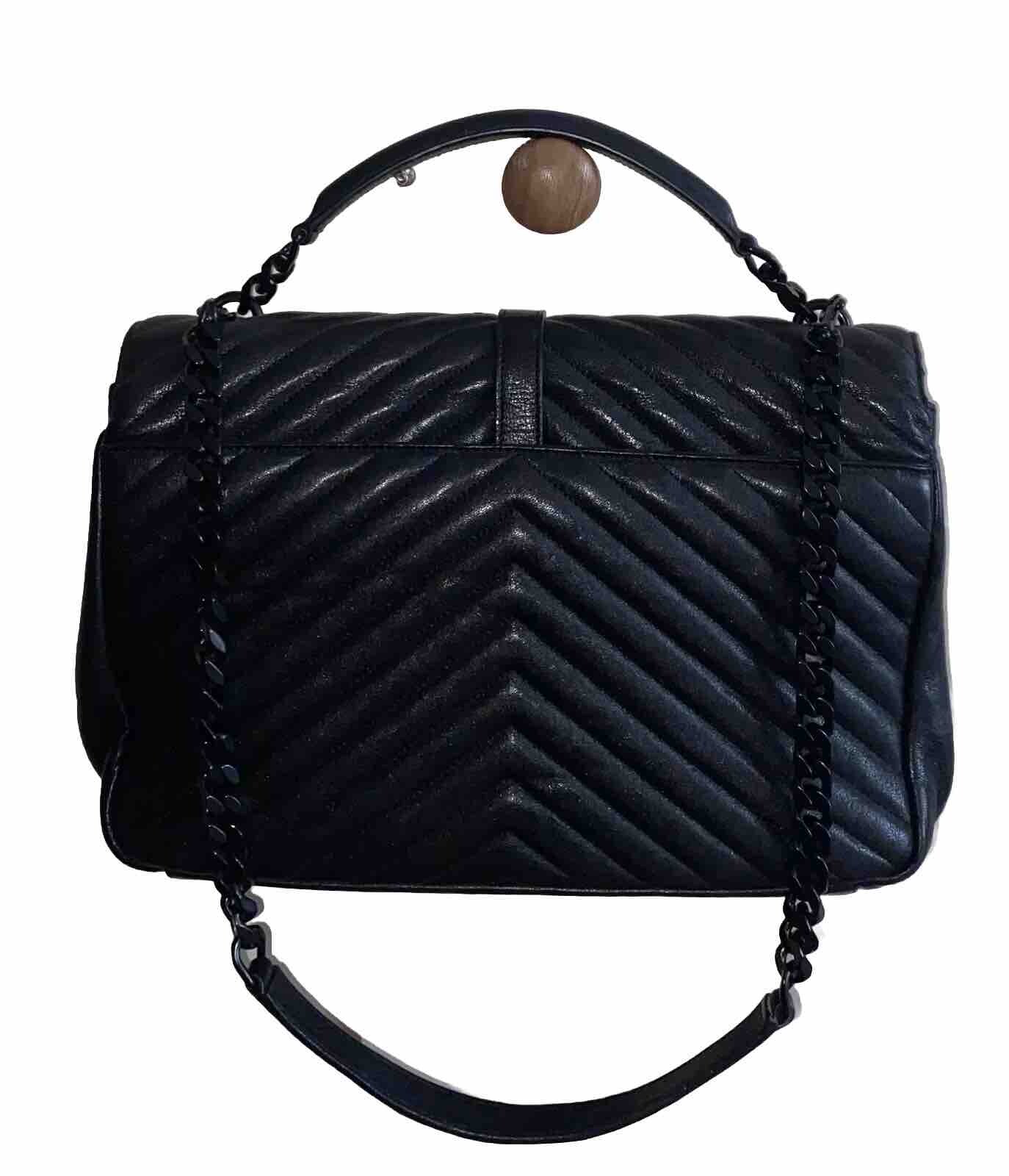 Borsa Saint Laurent in pelle trapuntata nera Collège