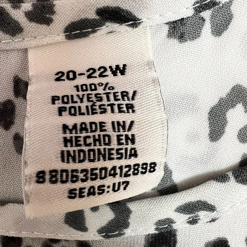 Camiseta Regata Feminina Covington 20/22 Branca Preta Cinza Estampa de Chita Sem Mangas - Imagem 4 de 4