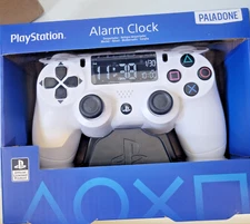 Playstation PS4 Style Controller Alarm Clock White New