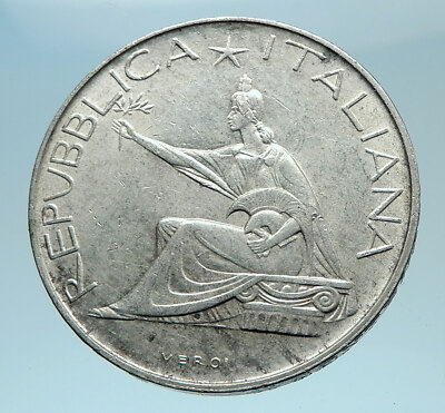 1961年イタリア トウッリタ女神 500 リレ統一記念銀貨 PCGS認証 1961 ITALY Silver 500 Lire Coin ITALIAN UNIFICATION Rome Capital