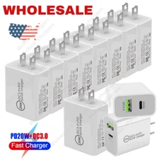 PD 20W USB-C Power Adapter Fast Wall Charger For iPhone 15 12 13 14 Samsung Lot