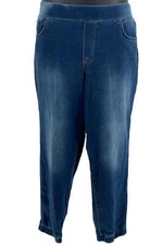 LOGO by Lori Goldstein Knit Denim Pull-On Jogger Pants Medium Wash