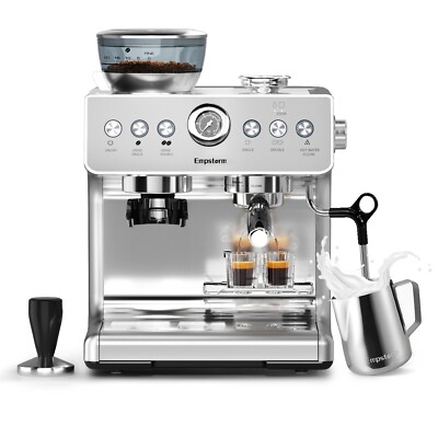 Machine à Café Grain Broyeur Intégré – Inox, 20 Bar, 1450W – Best-seller US (Neuf)