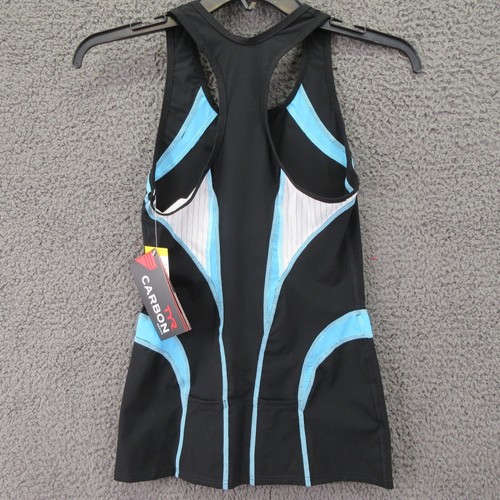 TYR Women's Carbon Tank Top Black Blue Lite XS Nylon Blend Triathlon CrossFit - Picture 6 of 11