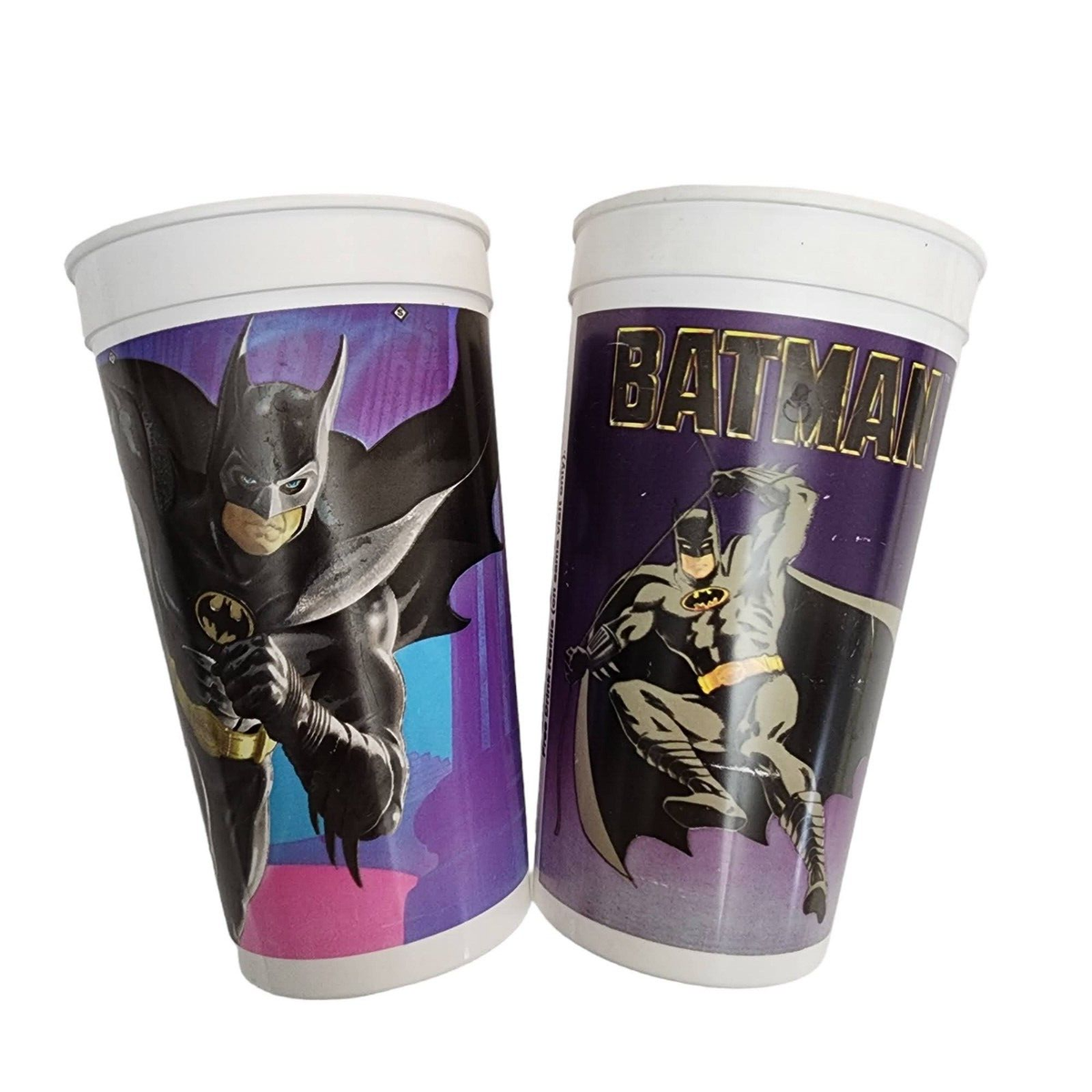 Vtg Batman Returns Gotham 32oz Plastic Cups McDonalds Taco Bell