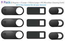 9 Pieces WebCam Cover Slide  Privacy Security Protect Sticker Phone Laptop