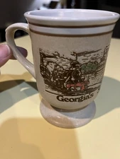 Georgia's Stone Mountain Park Confederate Generals Ceramic Coffee Mug Footed Cup