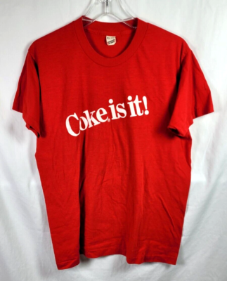 Vintage Coke Is It! Coca Cola 80s Red T-Shirt XL | eBay