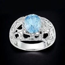 Aquamarine Gemstone With 925 Sterling Silver Groom Ring For Men's #AL181