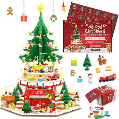 Advent Calendar 2024 Christmas Tree Paradise Building Toy Set with