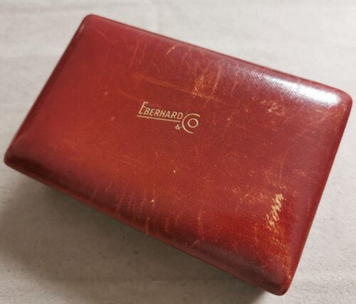 Eberhard & Co. Rare vintage maxi watch box leather brown steel or gold model 50' - Afbeelding 1 van 15