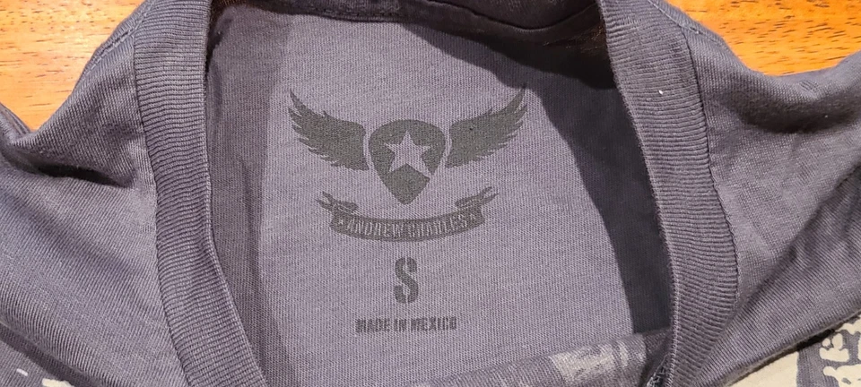 Steven Tyler Aerosmith Andrew Charles Camiseta Camiseta Para Hombre Talla Pequeña Gris Blanco Negro Foto 4 de 4