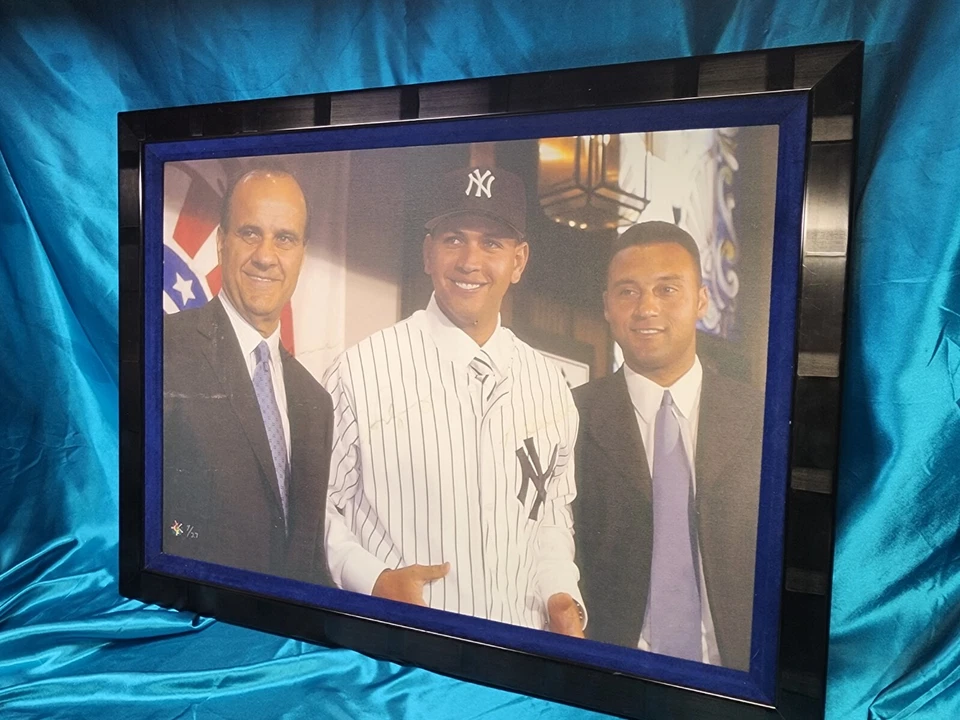 Alex Rodriguez * Joe Torre * Derek Jeter Nueva York 32"x 24" Litografía ENMARCADA  Foto 2 de 4
