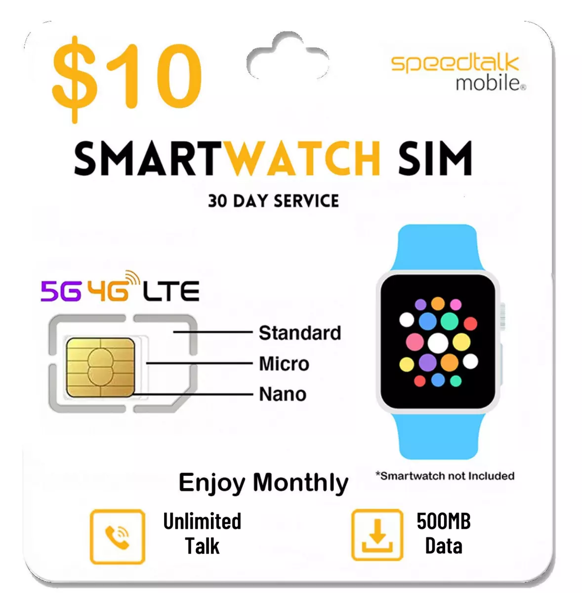 SpeedTalk Kids SIM Unlimited Talk 500MB Smart Watch | eBay