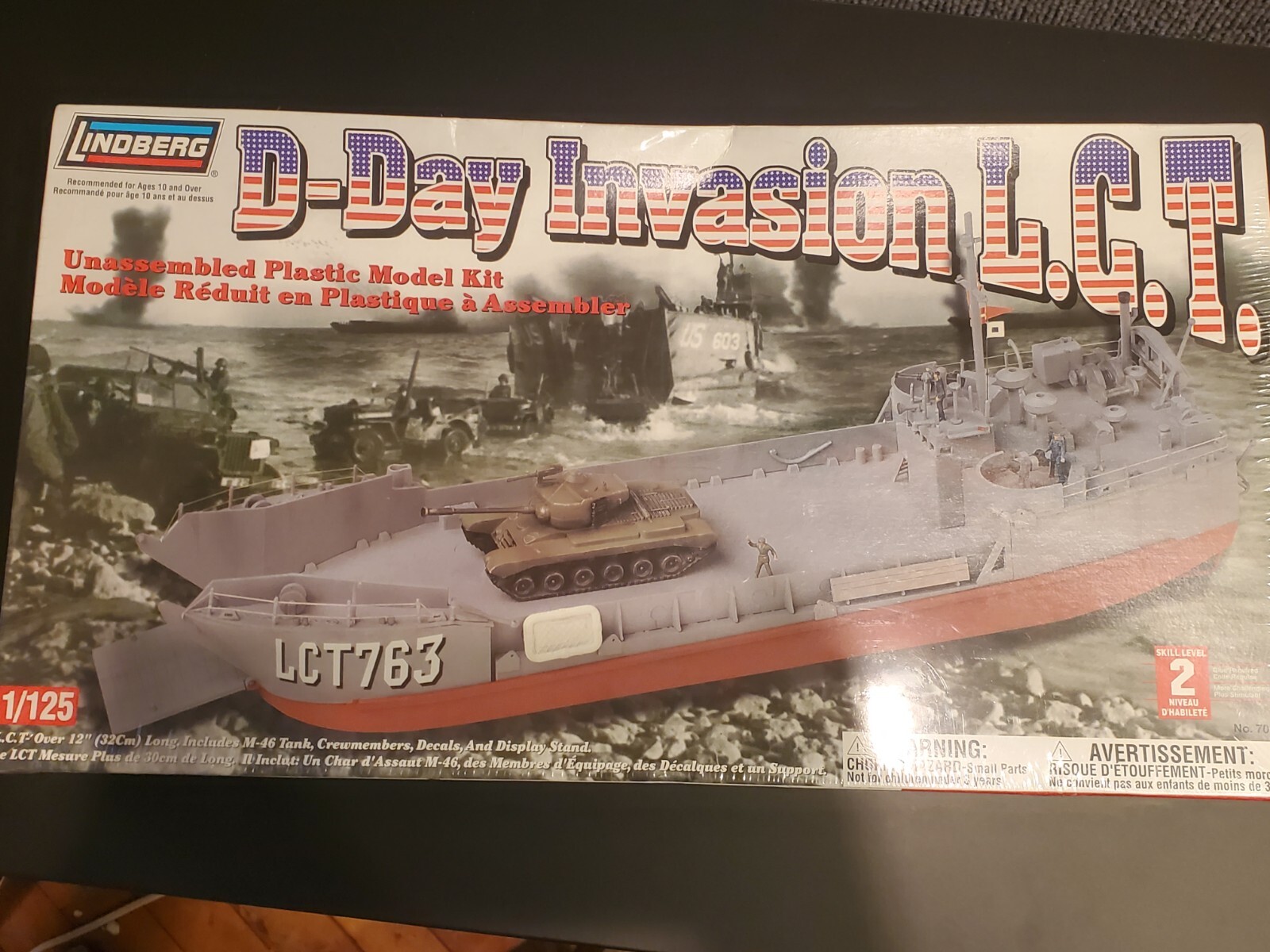 Lindberg DDay Invasion US Navy LCT Landing Craft Tank 1125 Plastic